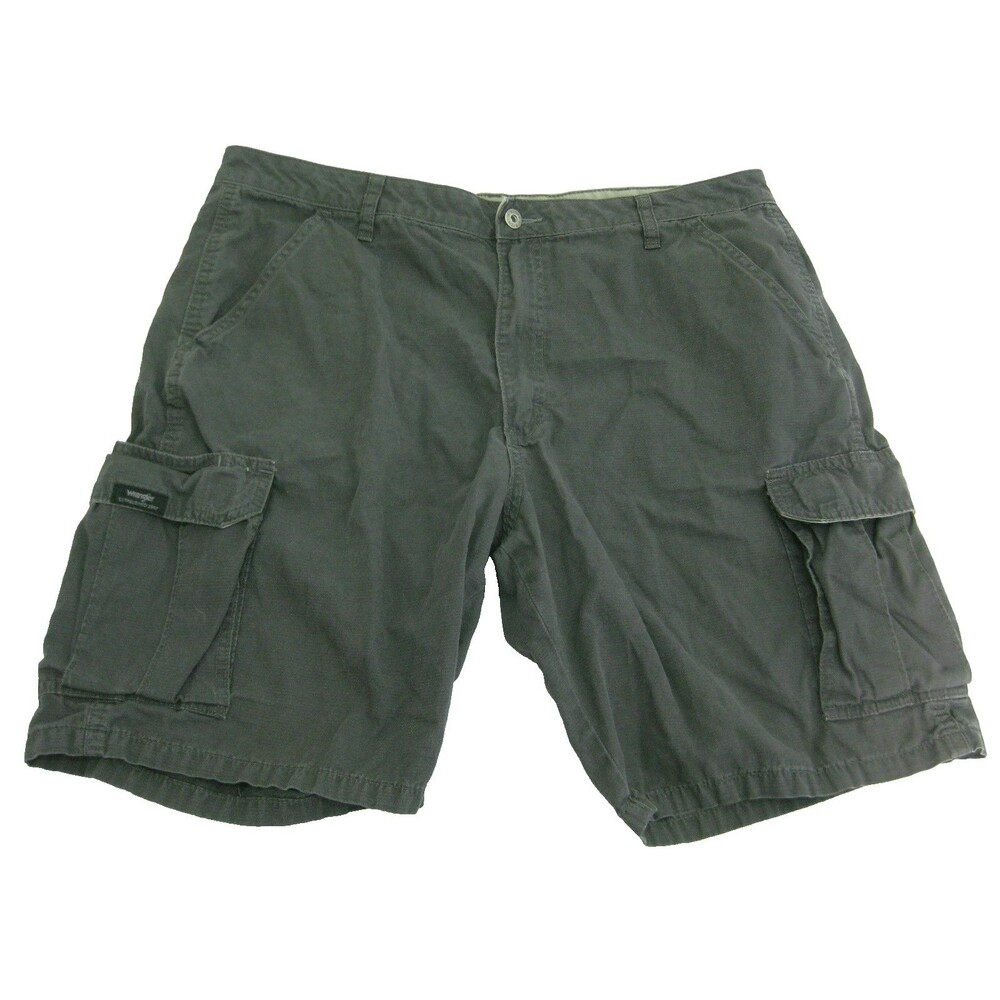 Wrangler Cargo Shorts Mens Size 36 Gray Casual Walking Shorts 7 Pockets Zip Fly